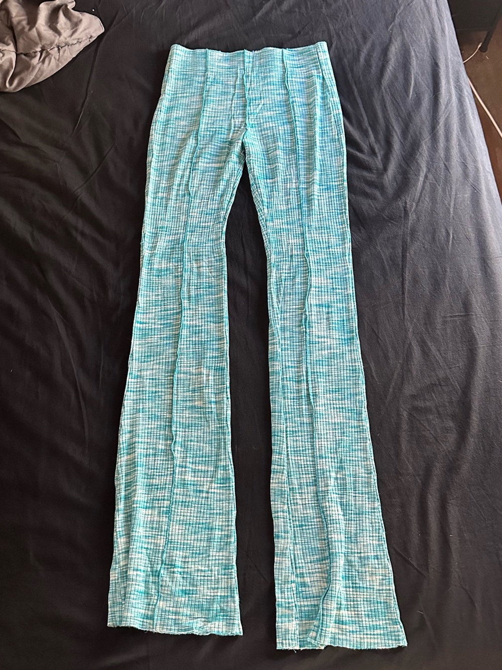 Bershka Aqua Plaid Flared Kids Pants